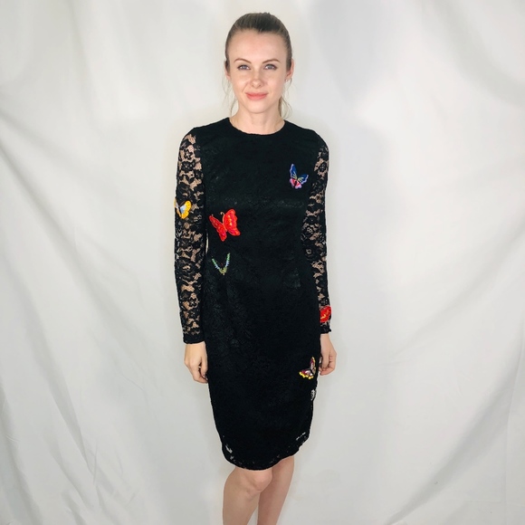 Nicole Miller Dresses & Skirts - Nicole Miller Black Lace Butterfly Dress 0878